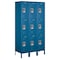 Salsbury Industries Wardrobe Locker, 45" W, 18" D, 78" H, (3) Wide, (9) Openings, Blue 53368BL-U - alternate 1